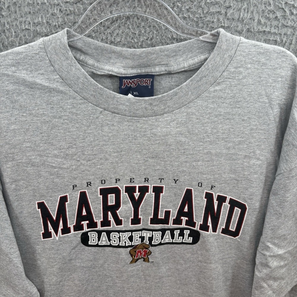 Vintage Maryland Terrapins T Shirt Mens XL Gray Tee College Basketball Terps NOS